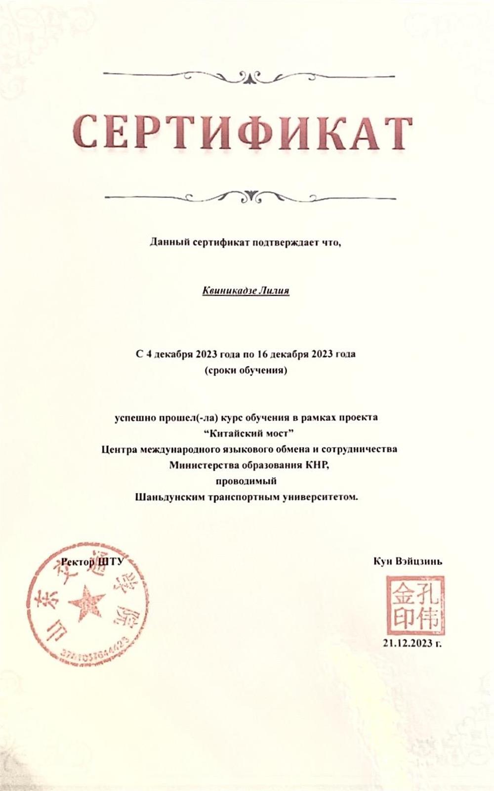 Языковая программа "Китайский мост" 