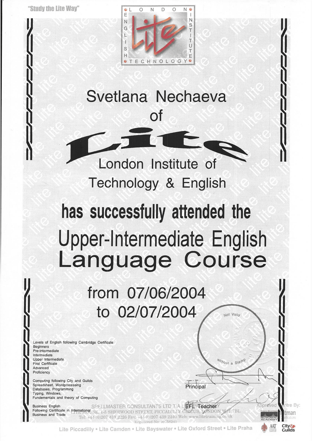 Upper - Intermediate English Language Course