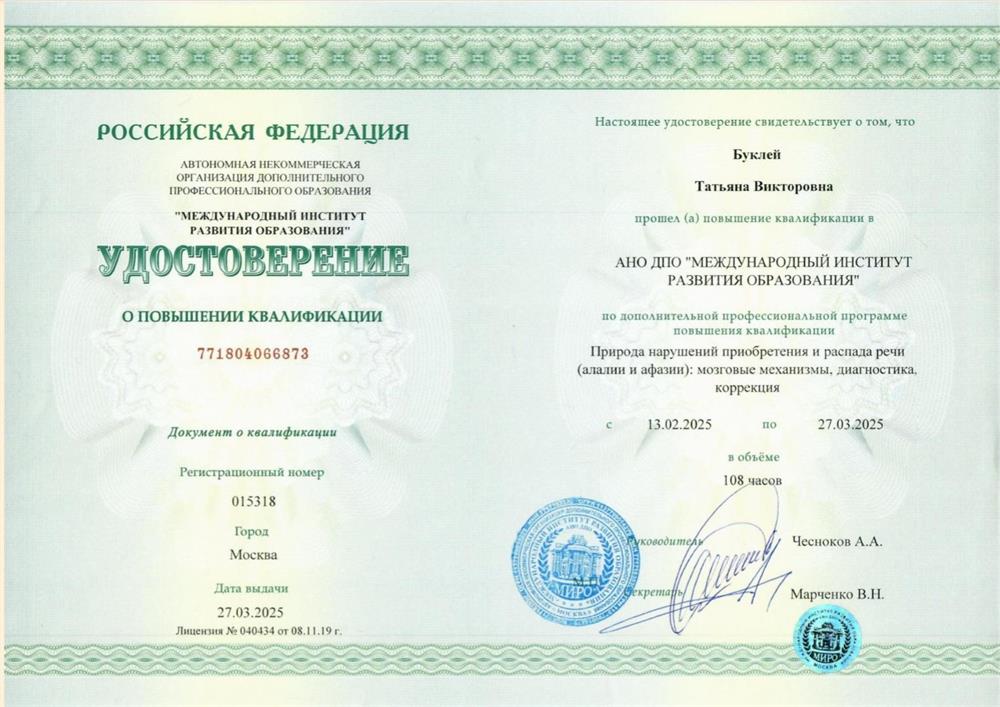 Природа нарушений приобретения и распада речи (алалии и афазии): мозговые механизмы, диагностика, коррекция