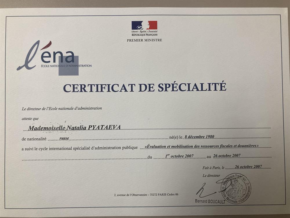 certificat francais 