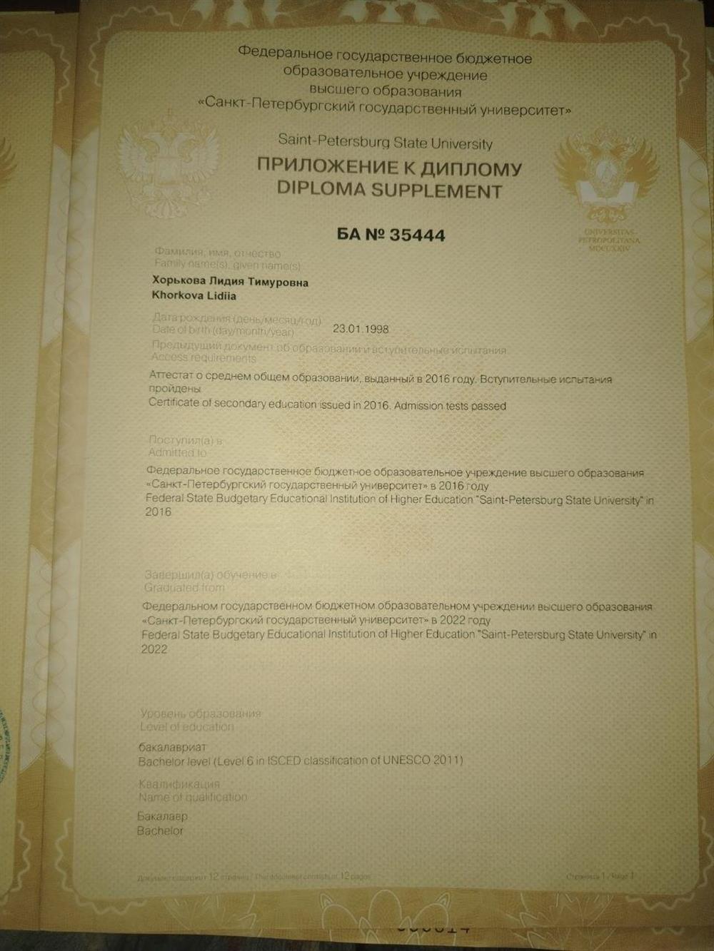 диплом бакалавра