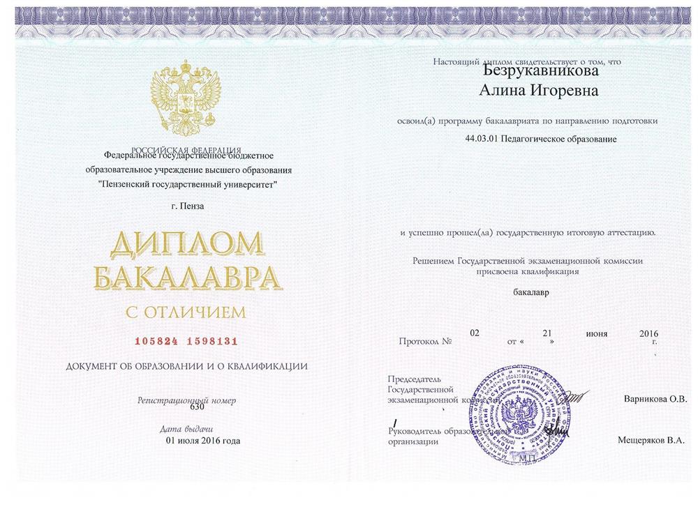 Диплом бакалавра 