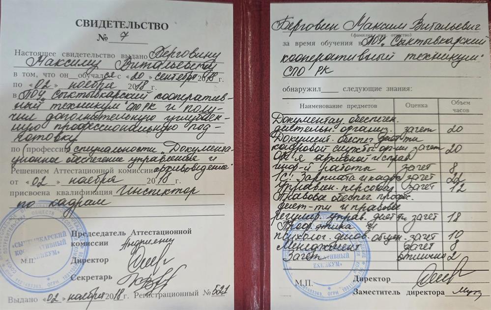 Инспектор по кадрам 