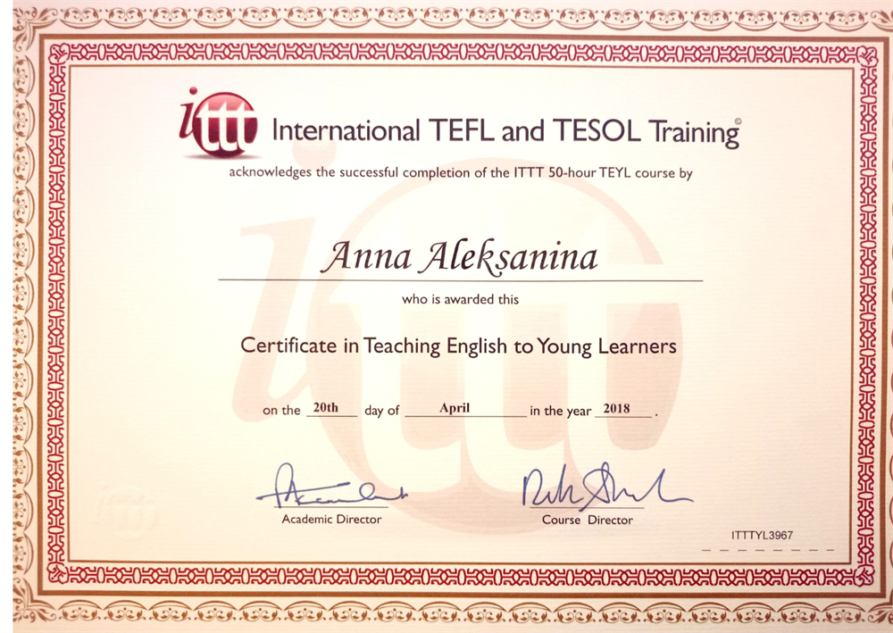 Certificate in Teaching English to Young Learners