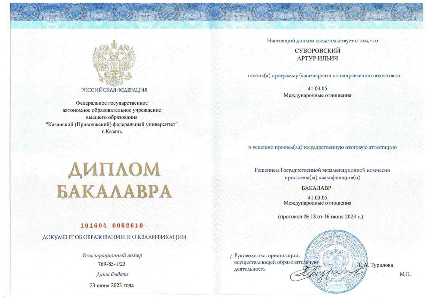 Диплом Бакалавриата
