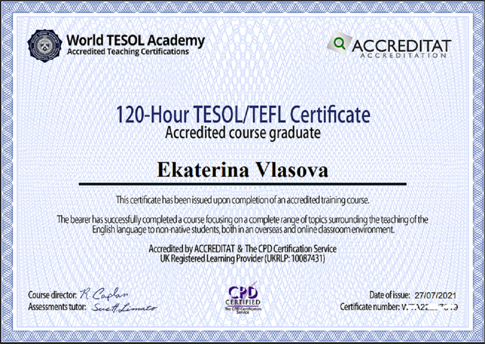 ТESOL/TEFL Certificate