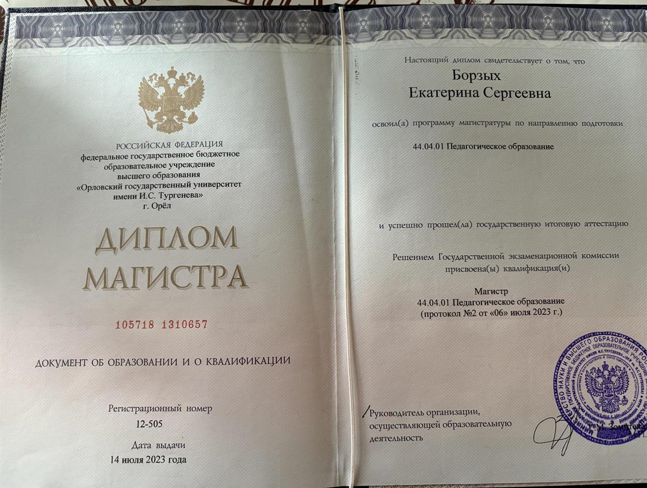Диплом магистра