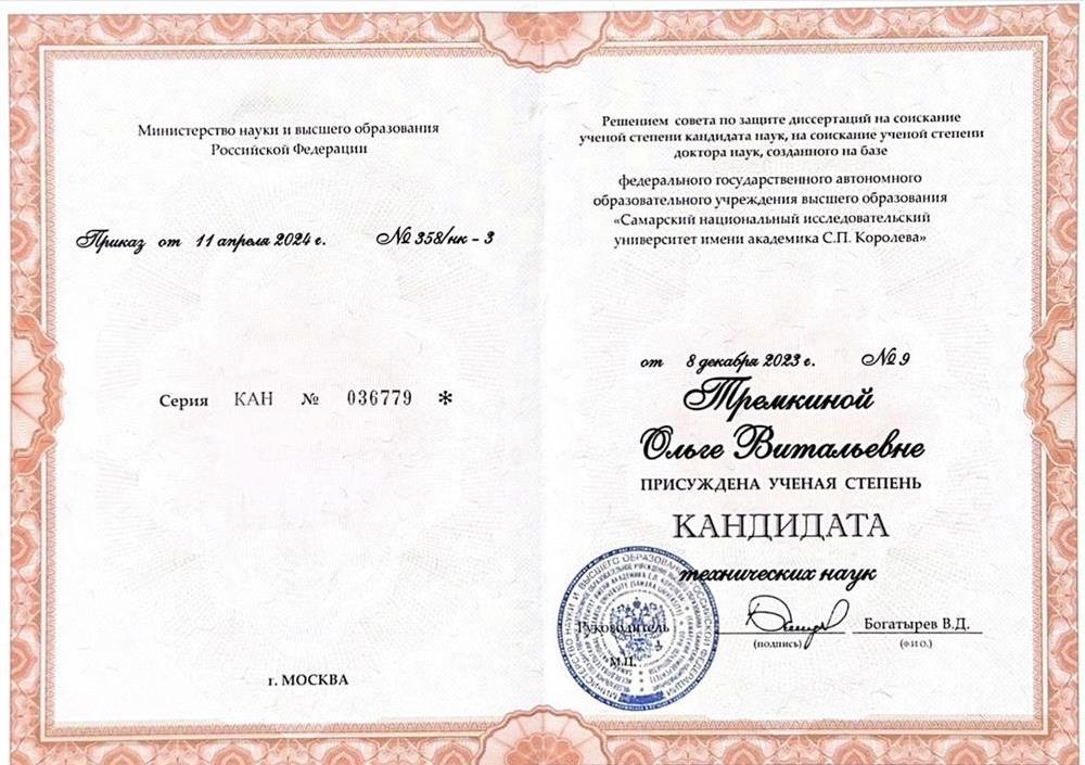 Кандидат технических наук 