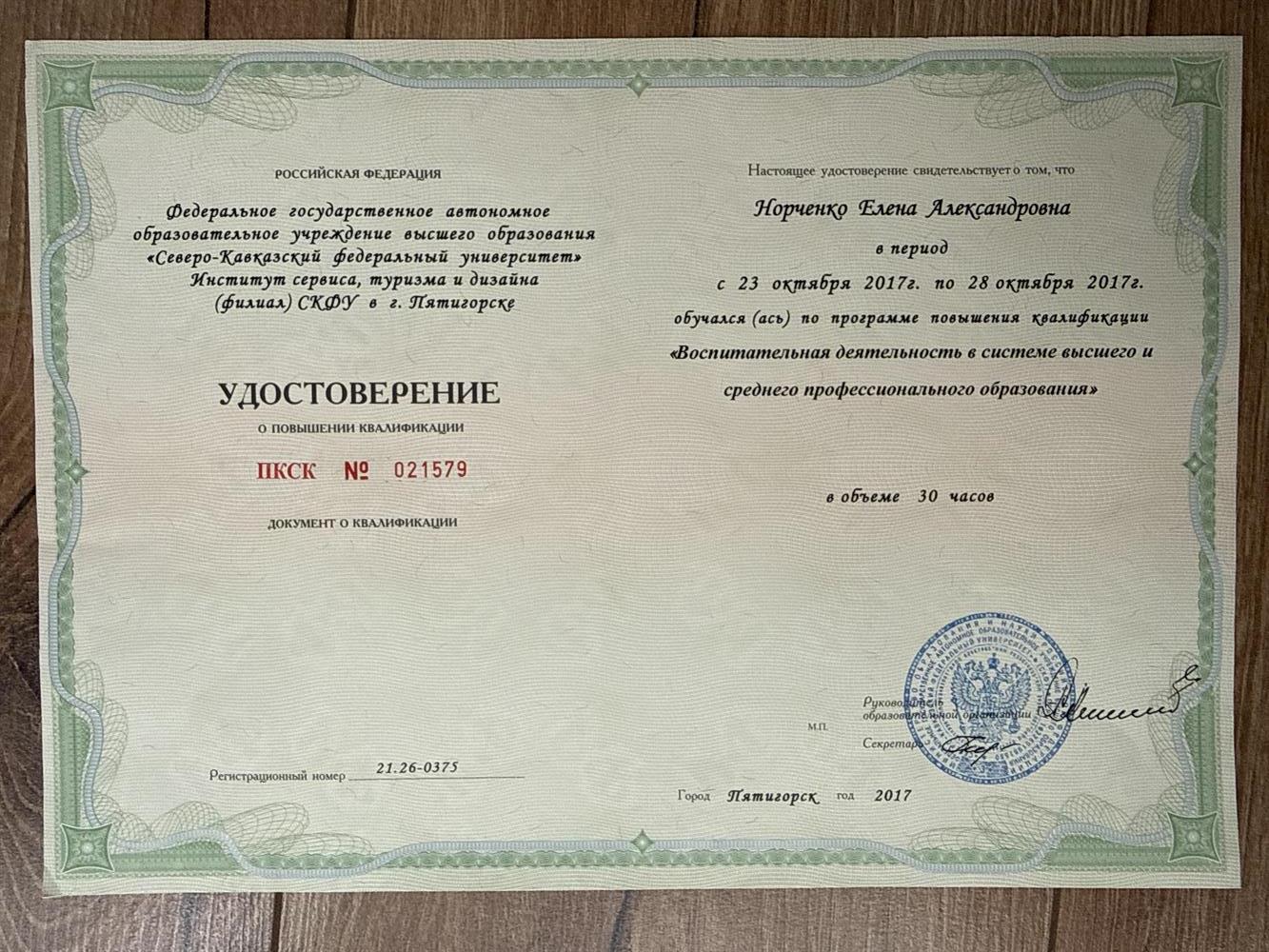 повышение квалификации 