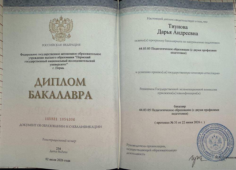 Вкладыш диплома о высшем образовании