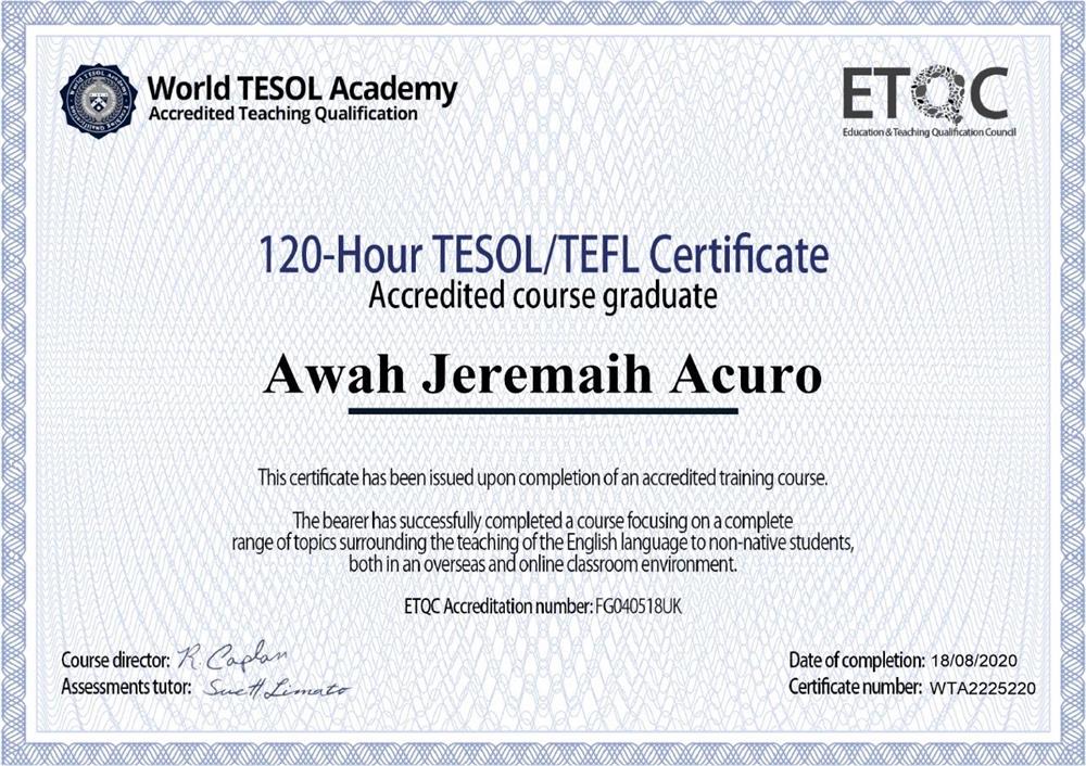 TESOL/TEFL Certificate