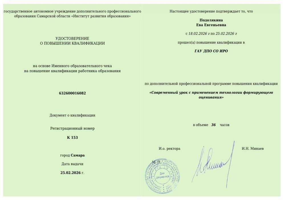 Диплом о повышении квалификации