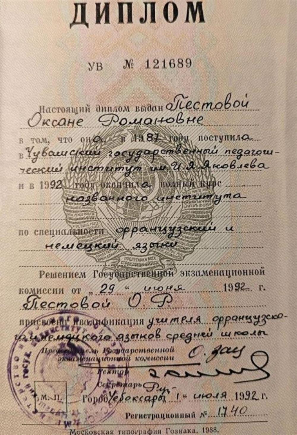 Диплом о высшем образовании