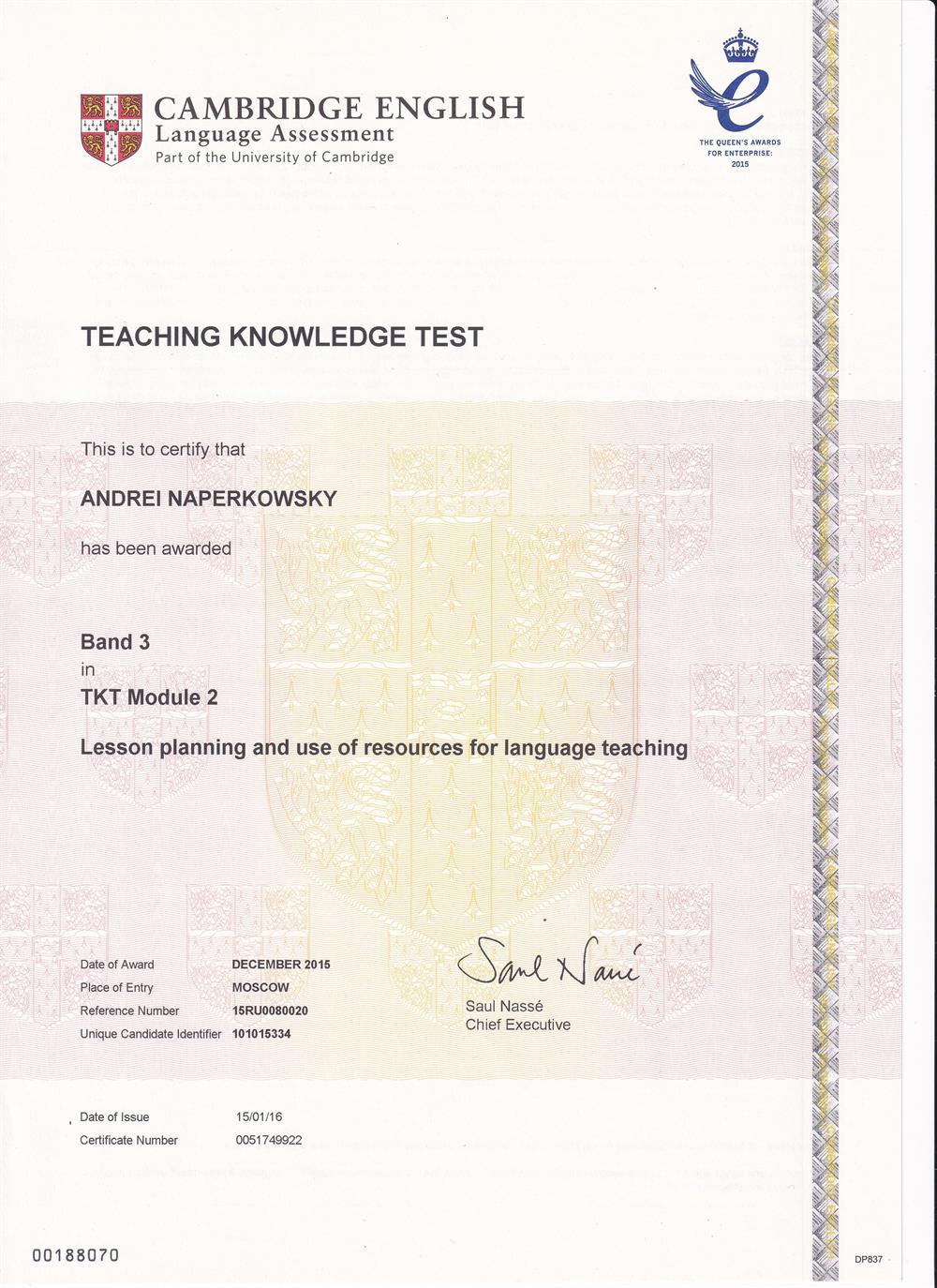Teacher Knowledge Test Modul 2