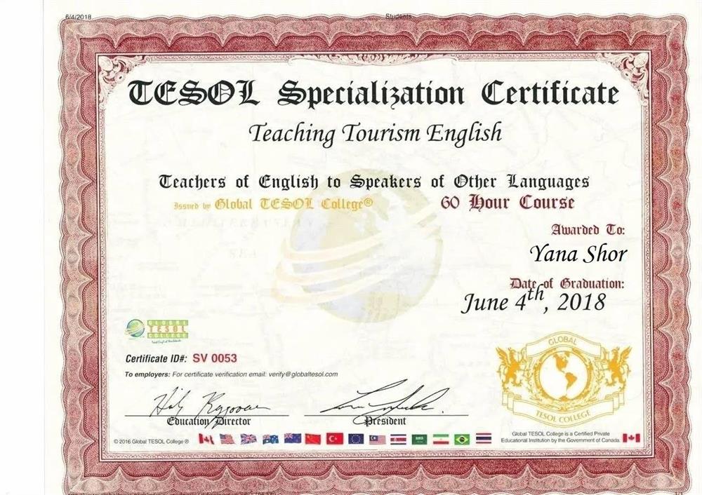 TESOL Teaching Tourism English