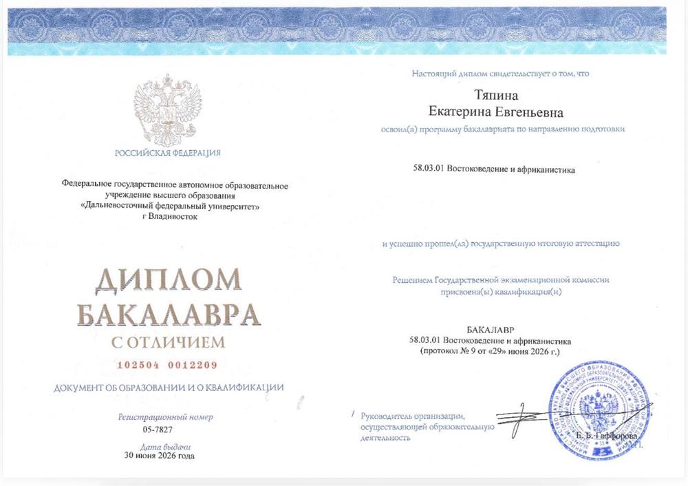 диплом бакалавра 