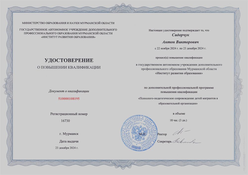 Психолого-педагогическое сопровождение детей мигрантов в образовательной организации