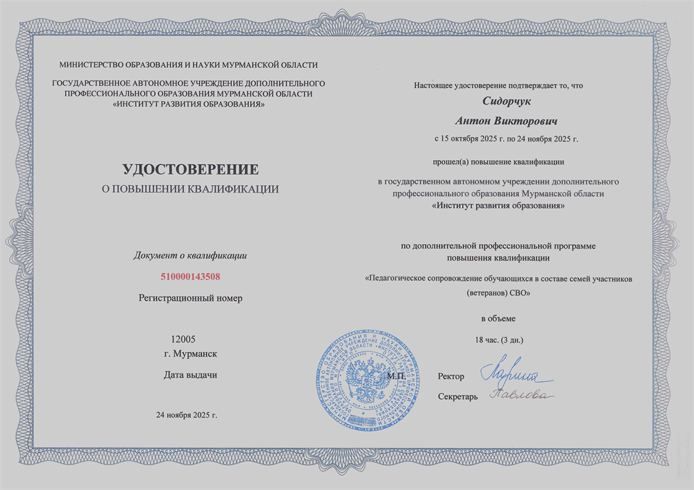 Педагогическое сопровождение обучающихся в составе семей участников (ветеранов) СВО