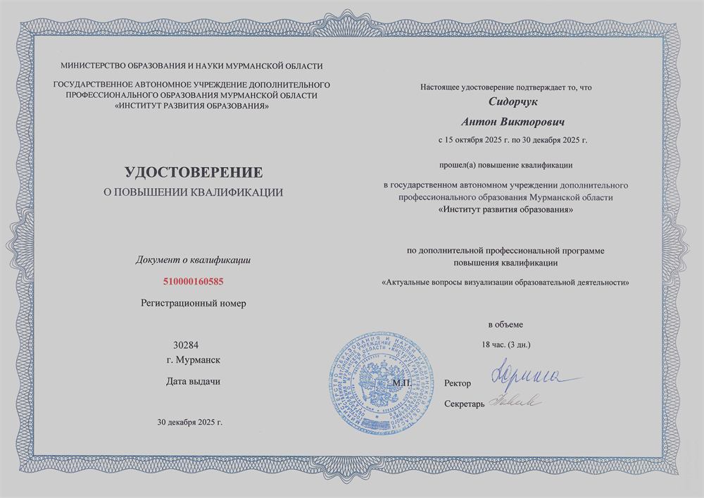 Актуальные вопросы визуализации образовательной деятельности