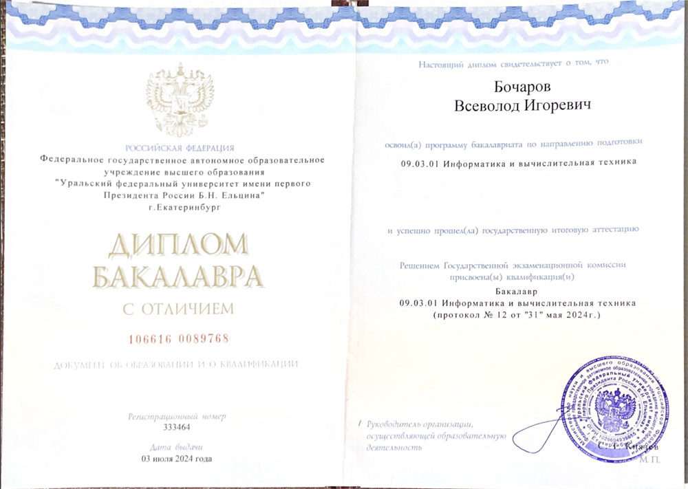 Диплом бакалавра