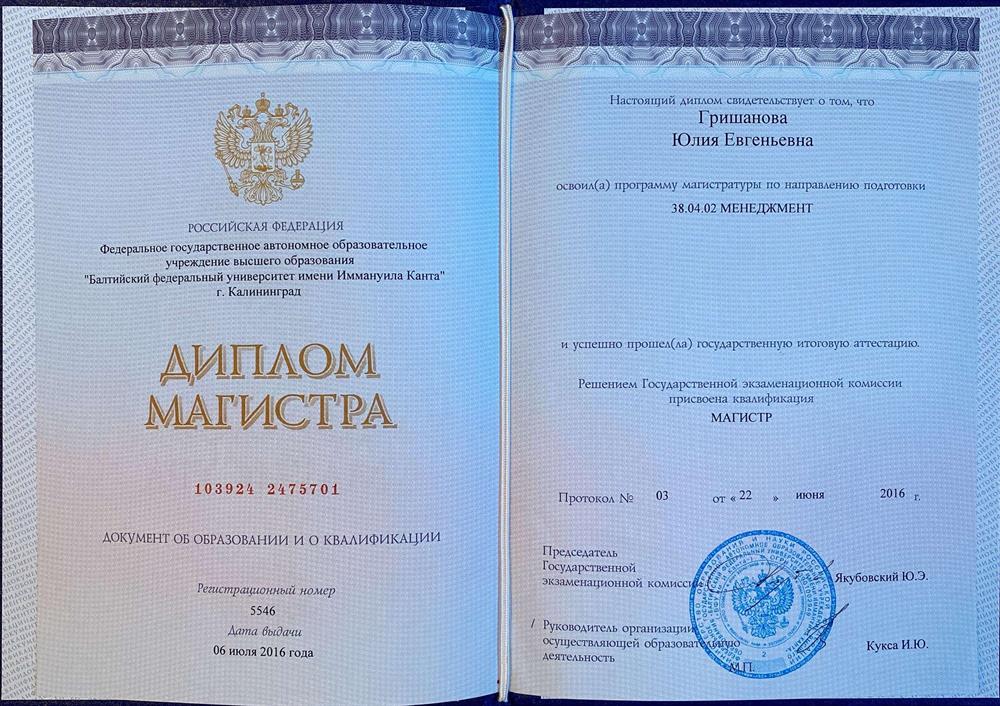 Диплом магистра - Менеджмент