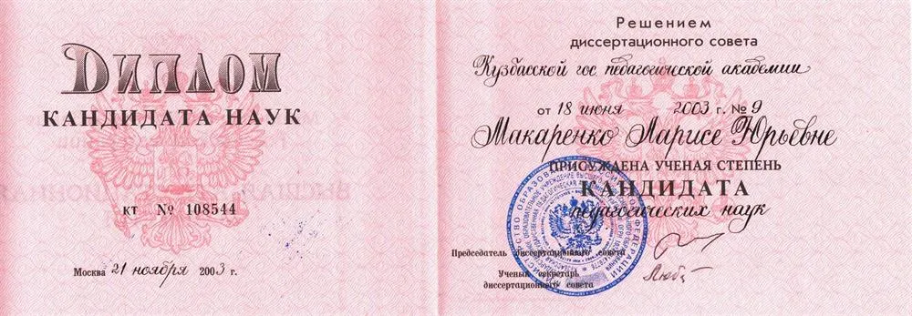 Диплом кандидата наук