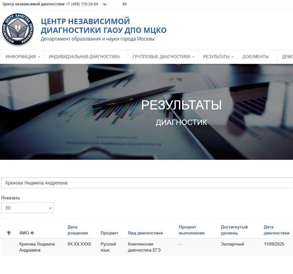 Диагностика МЦКО от 11.09.2025. Проверка результата.