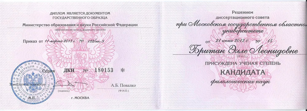 Диплом кандидата наук
