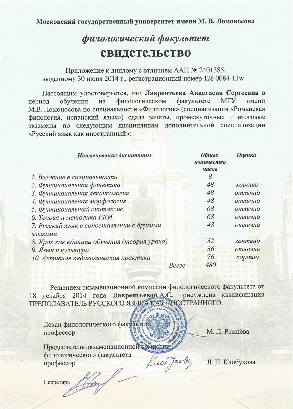 Свидетельство