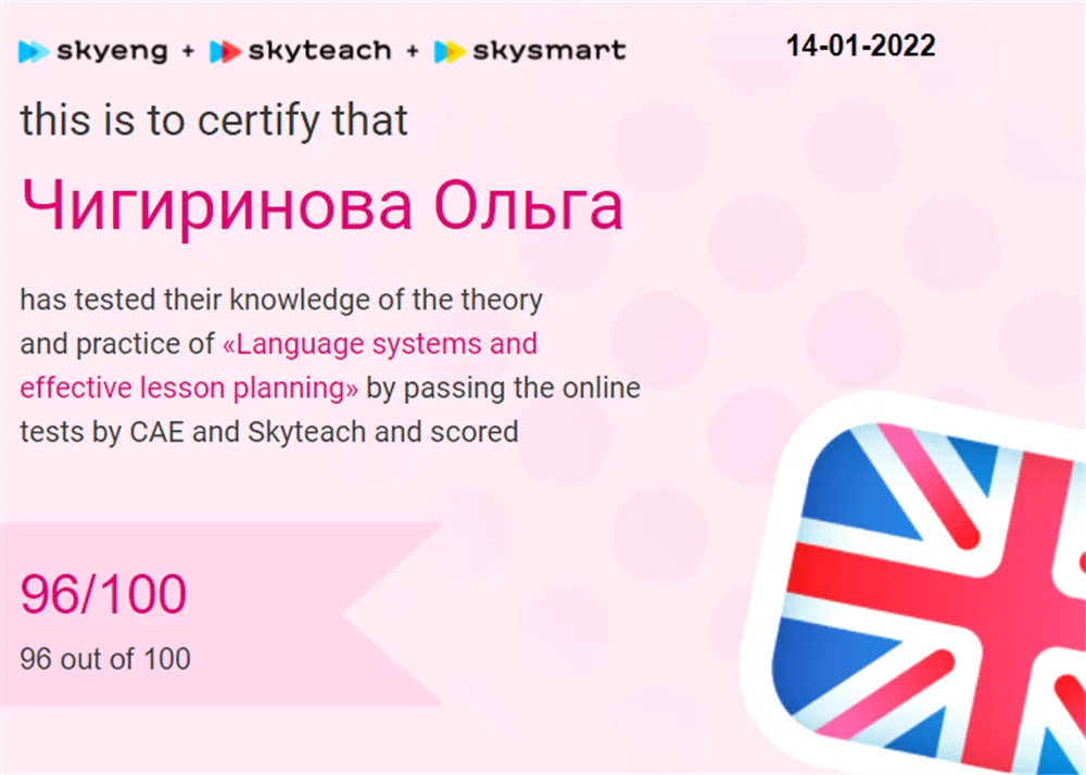 Сертификат Skyteach