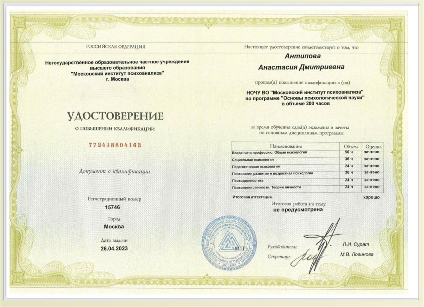 Удостоверение МИП
