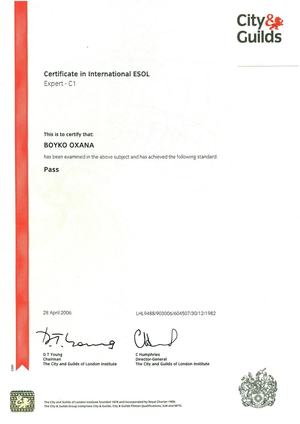 Certificate in International ESOL (City&Guilds)