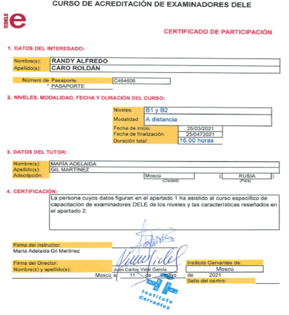 Курс по аккредитации экзаменаторов DELE (В1-В2)