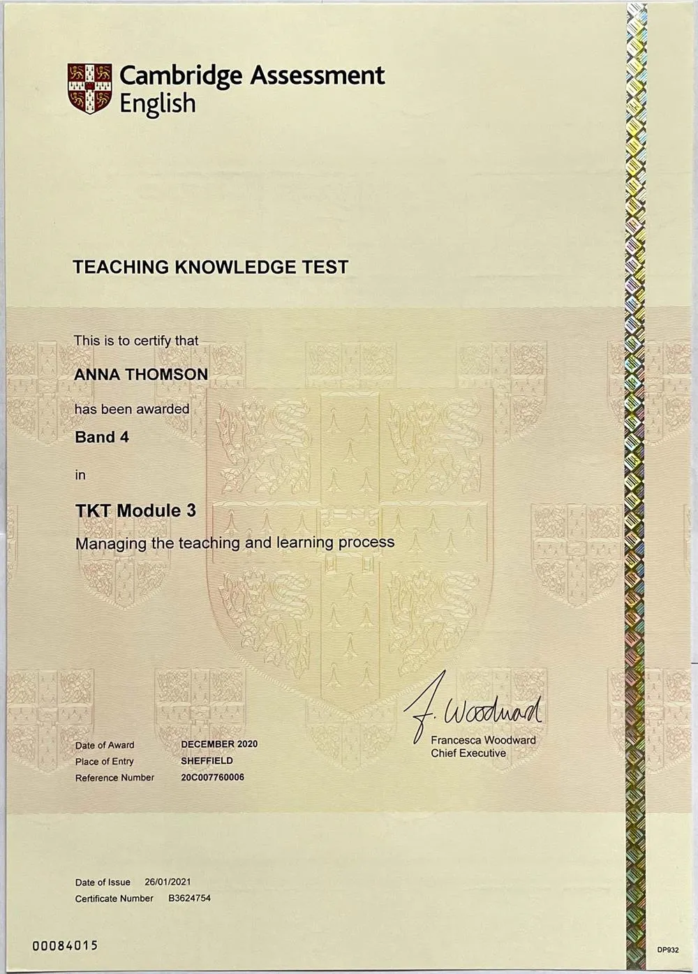 Cambridge Certificate in Teaching Test Module 3