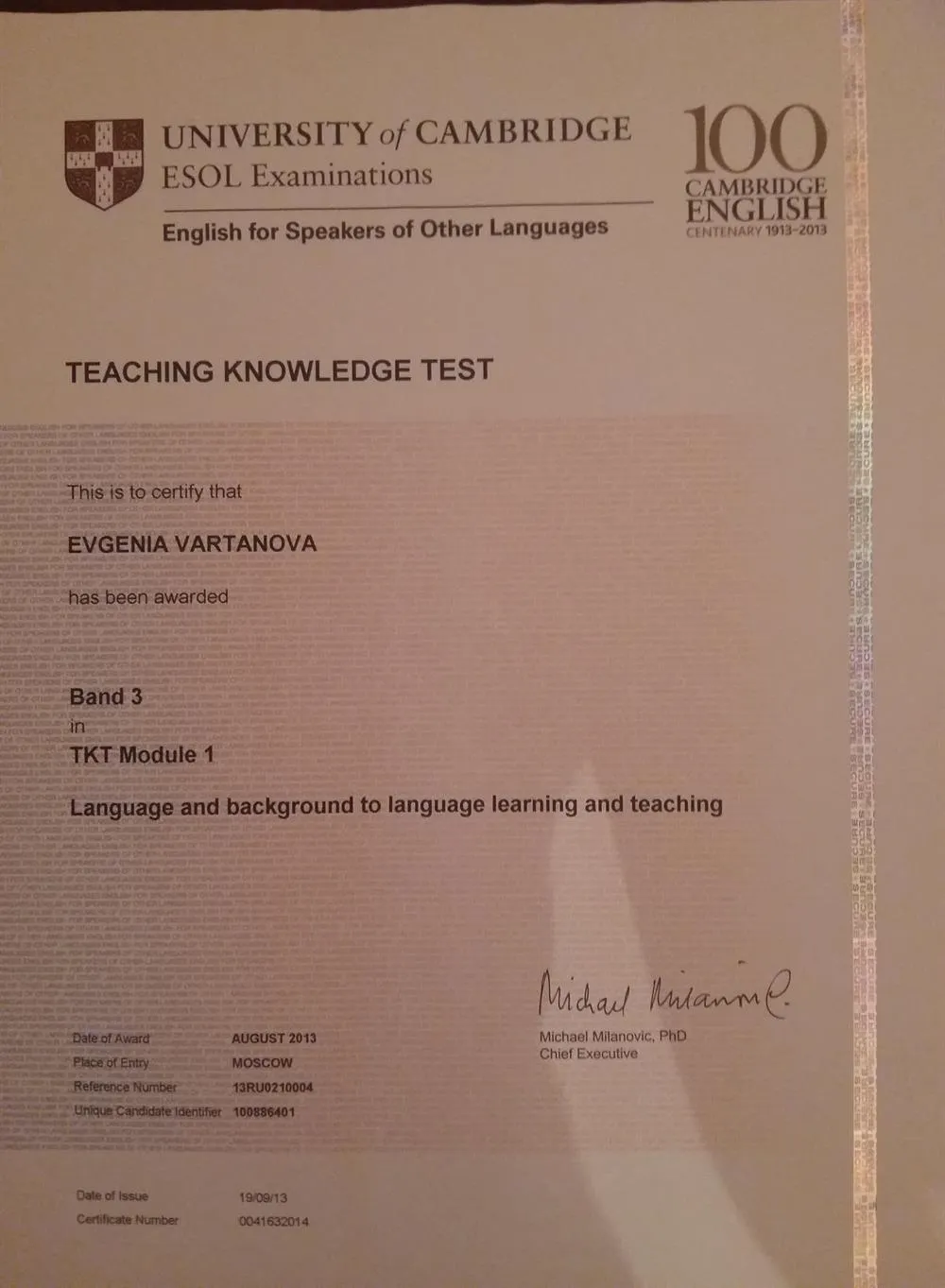 TKT Certificatation