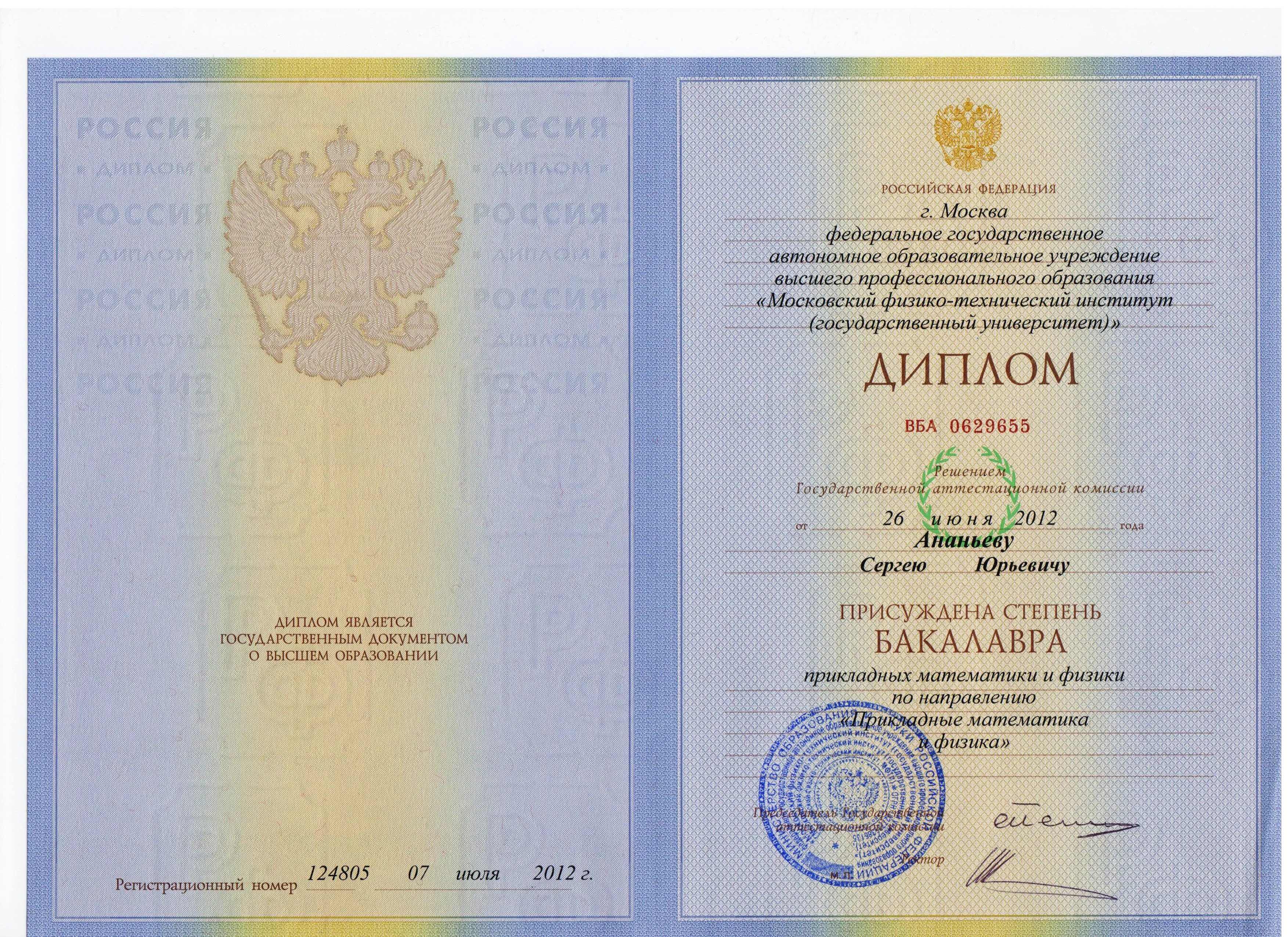 Диплом бакалавра