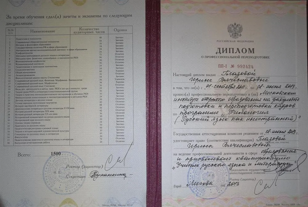 Диплом об образовании