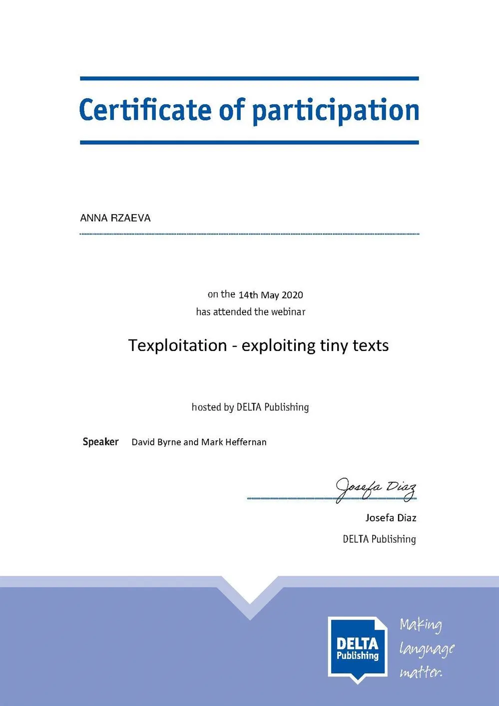 Exploiting tiny texts (Delta publishing)