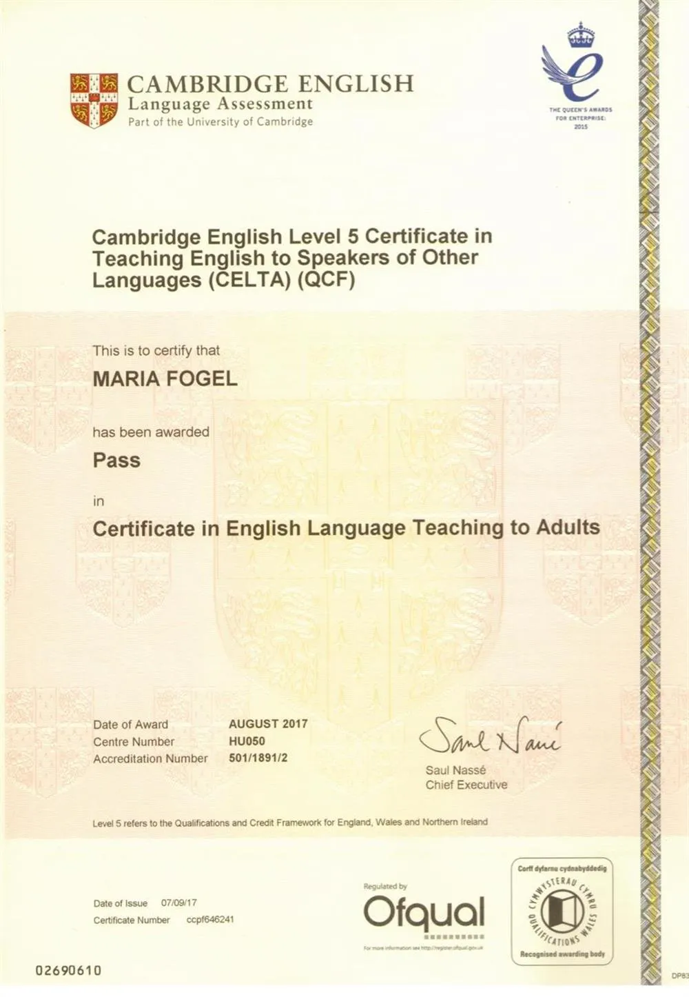 CELTA (Certificate in Teaching English to Speakers of Other Languages)