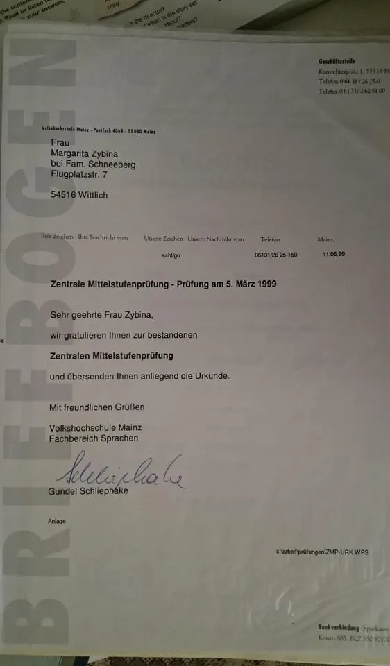 Экзамен по немецкому языку в Германии 