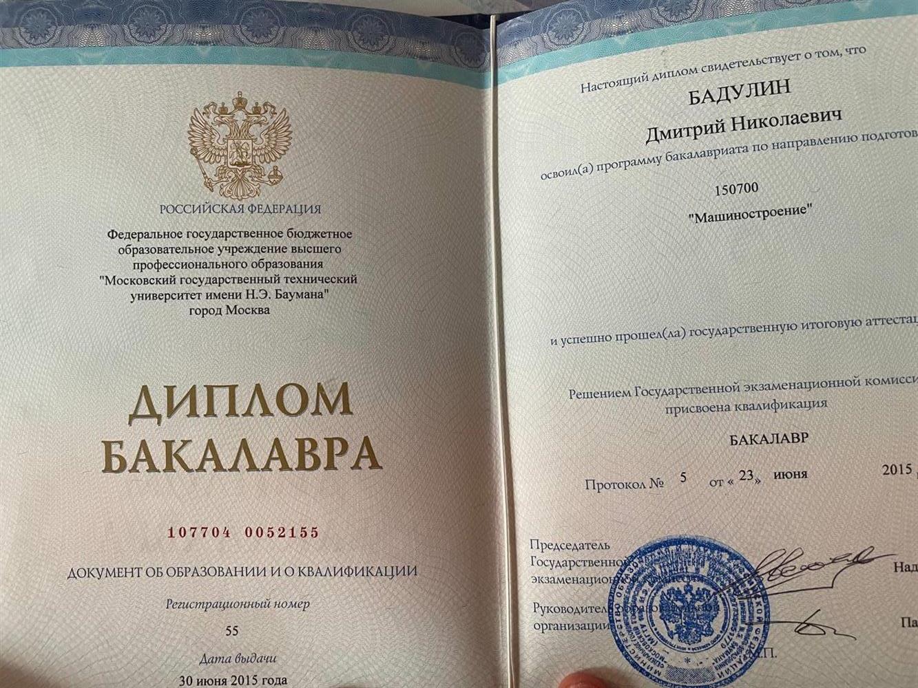 Диплом бакалавра