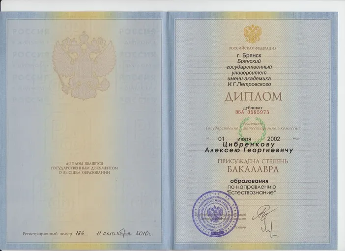 Диплом бакалавра