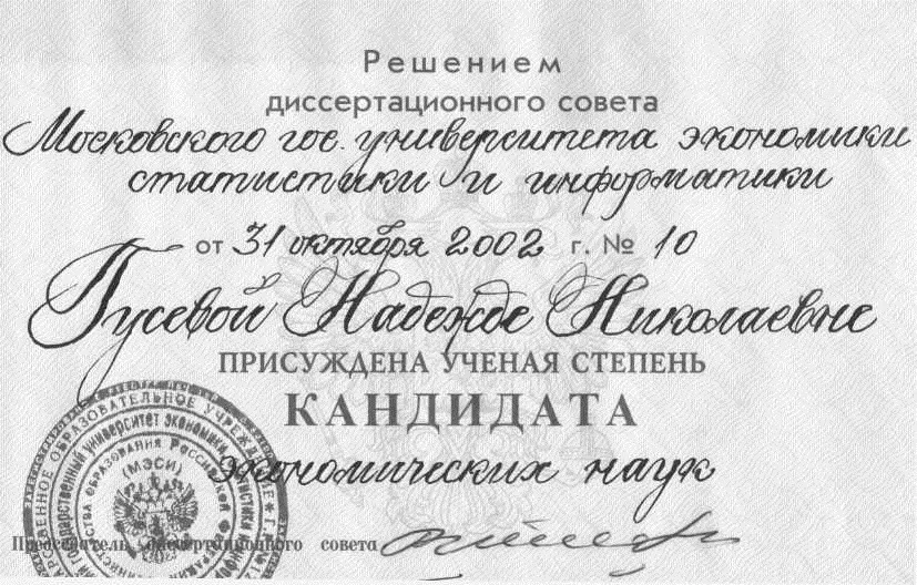Диплом кандидата наук