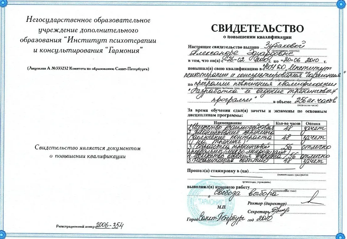 Свидетельство