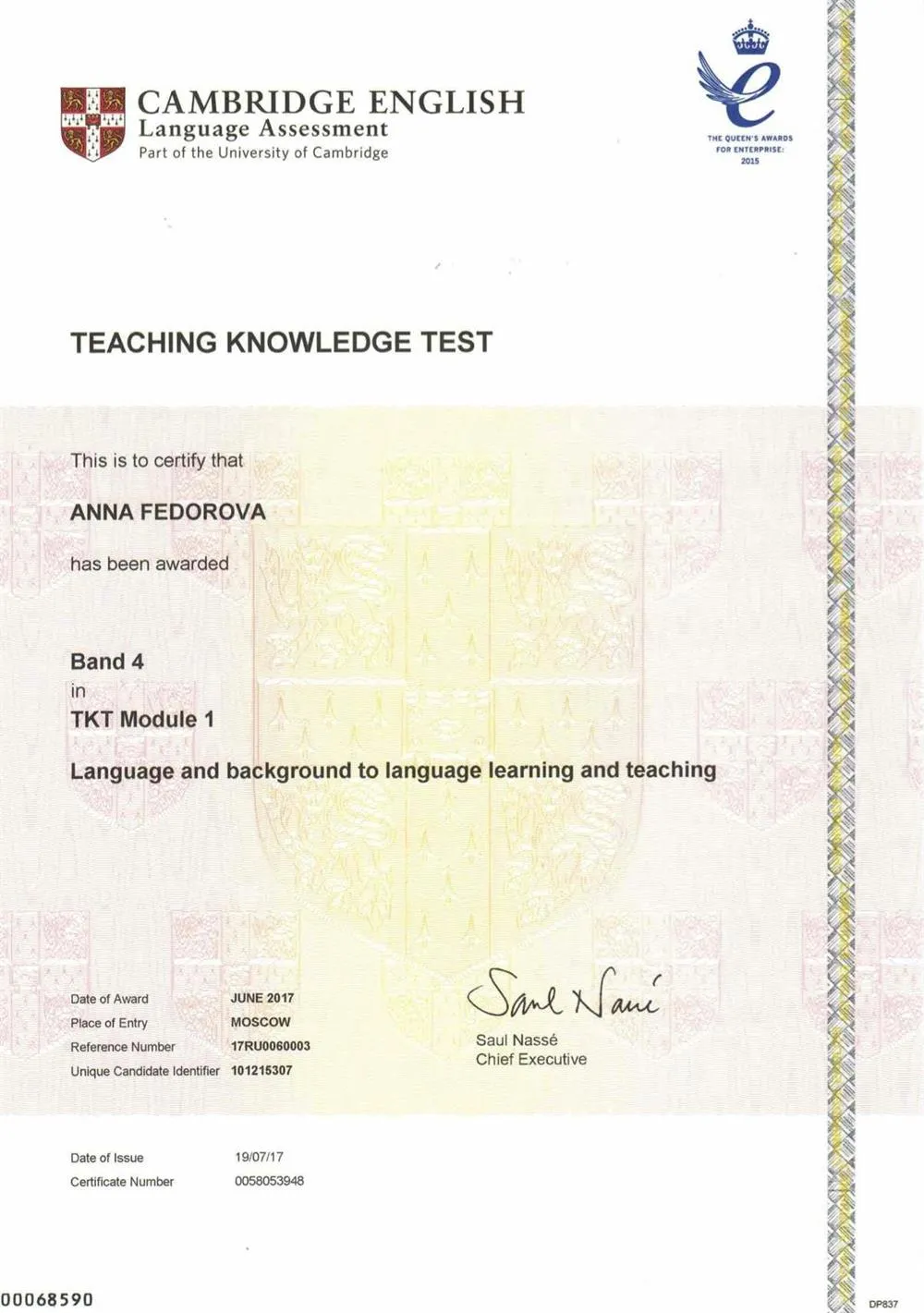 TEACHING KNOWLEDGE TEST Module 1