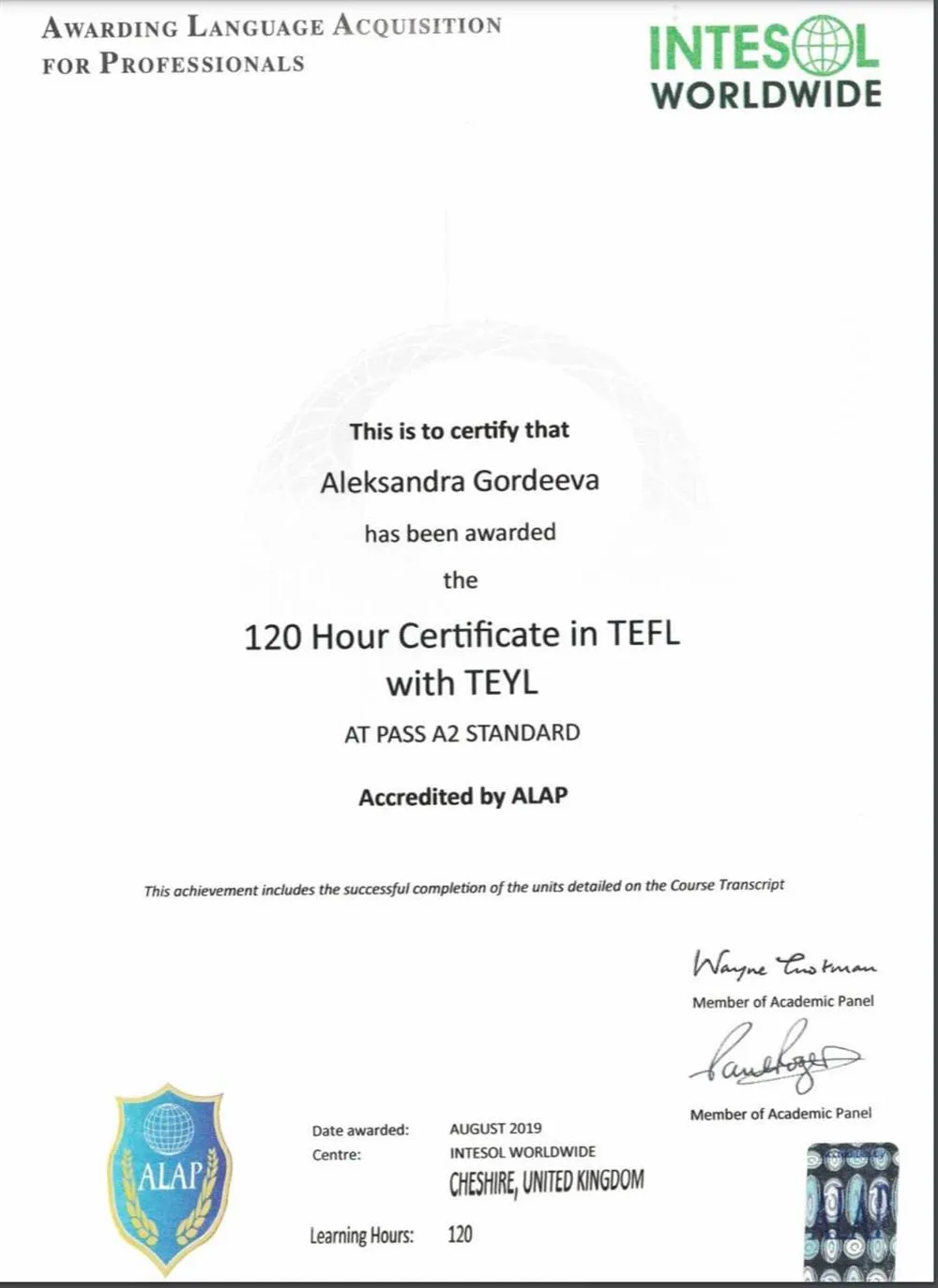 Международный сертификат Teaching English as a Foreign Language (TEFL)
