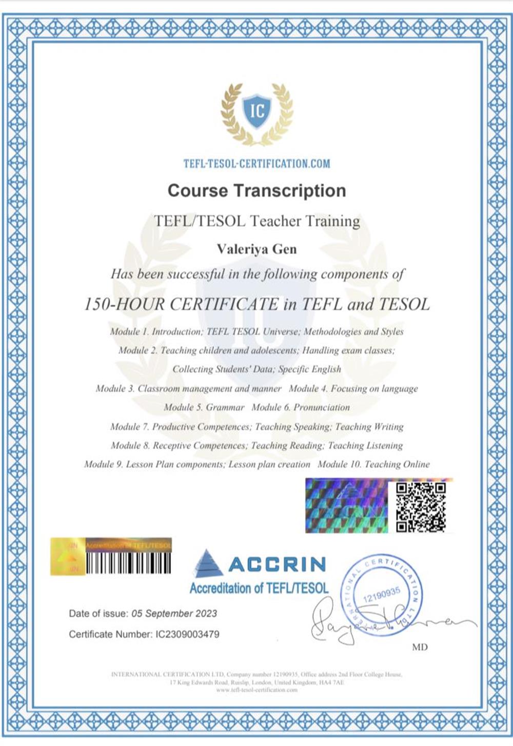 TEFL/TESOL Certification, Modules