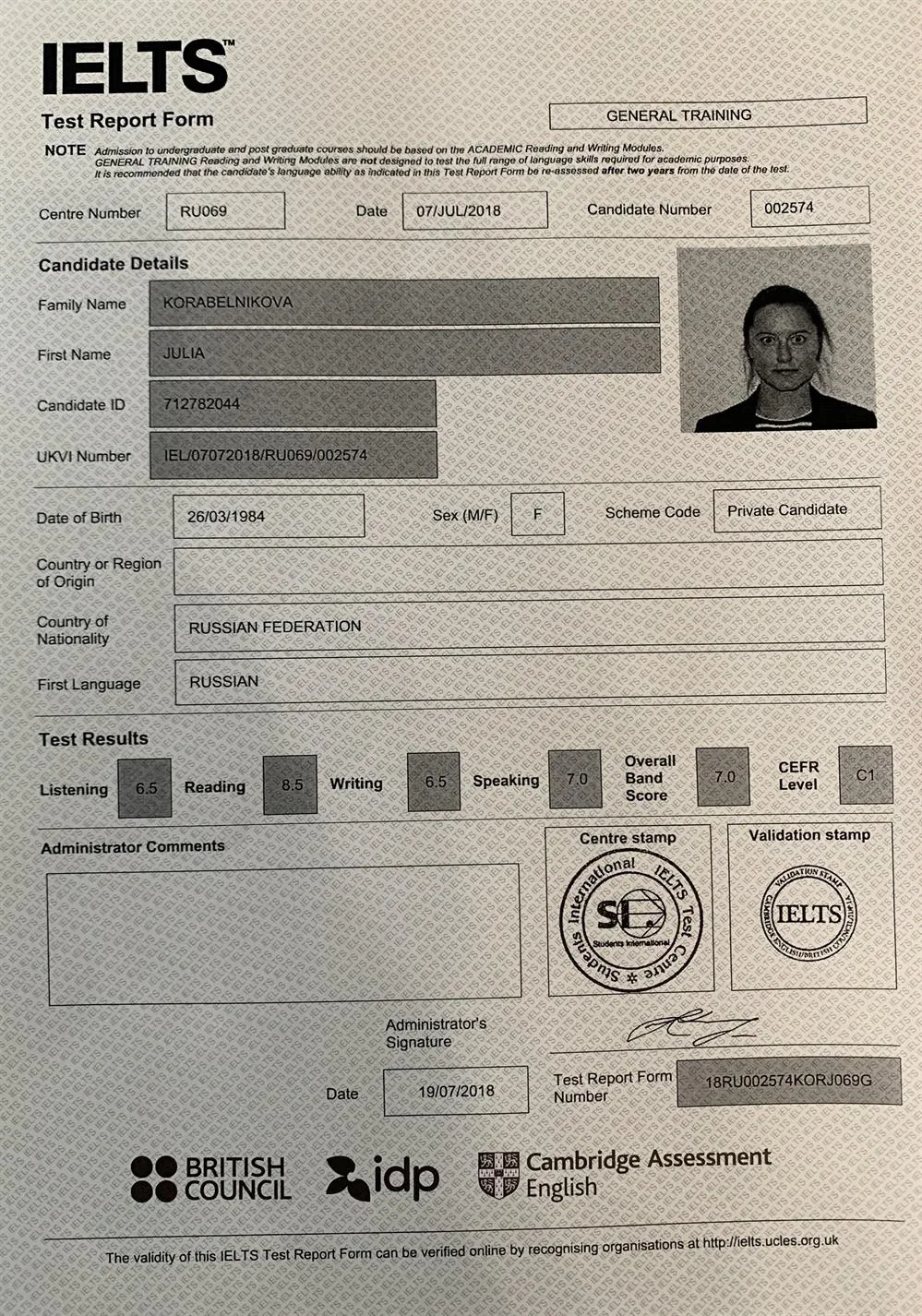 IELTS General 2018 _ Overall Band 7.0