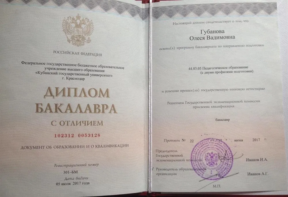 Диплом бакалавра