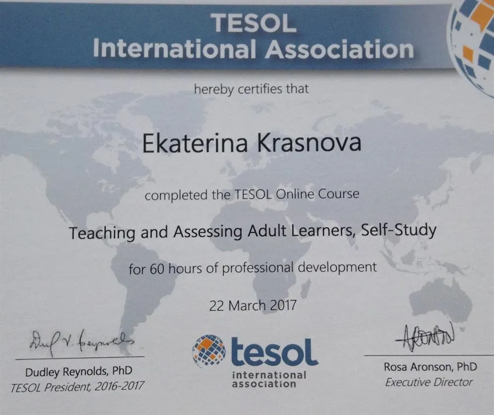 TESOL certificate